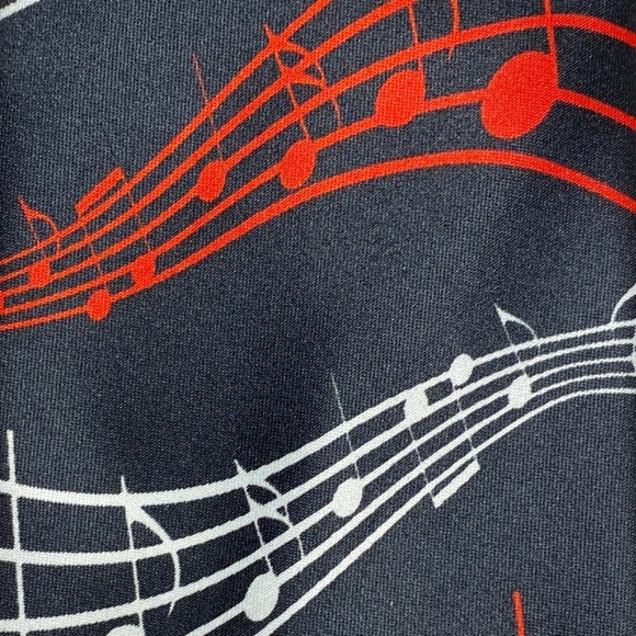 Three Rooker 2017 Black and Red Musical Note Tie - Picture 6 of 16
